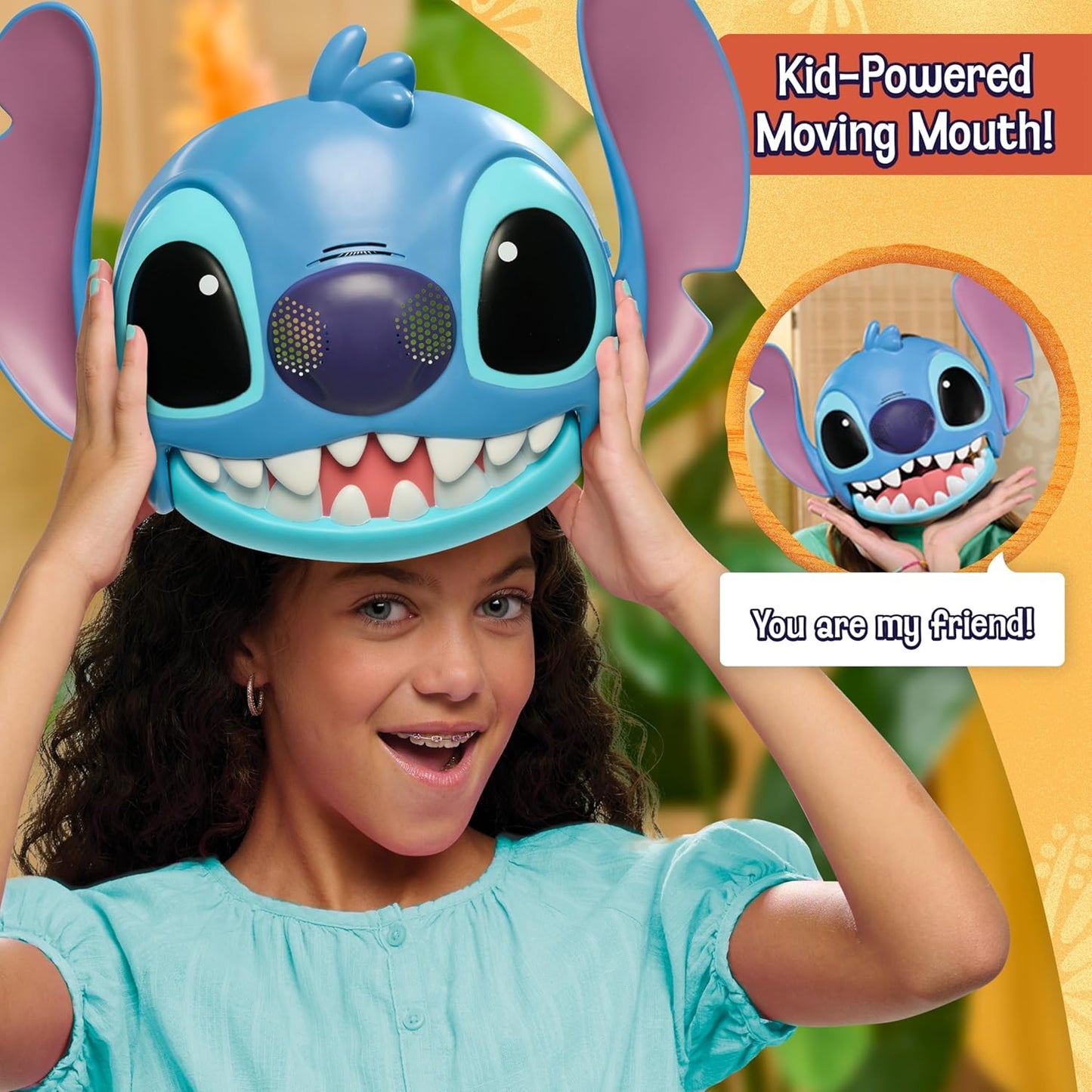 Máscara Parlante de Disney Stitch con Más de 25 Sonidos y Frases, Correas Ajustables, Disfraz para Niños, Vestir y Simular, Juguete para Fans, Niños, Niñas, Niños de 3 años en Adelante de Just Play