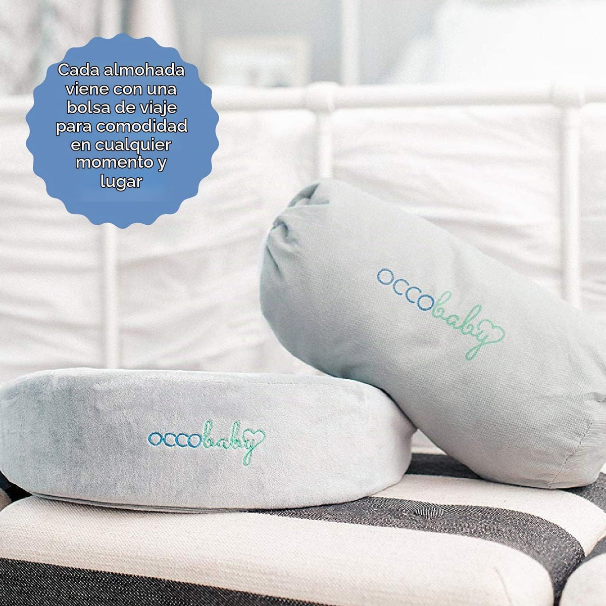 occobaby almohada de cuña para embarazo | Espuma de memoria, almoha...