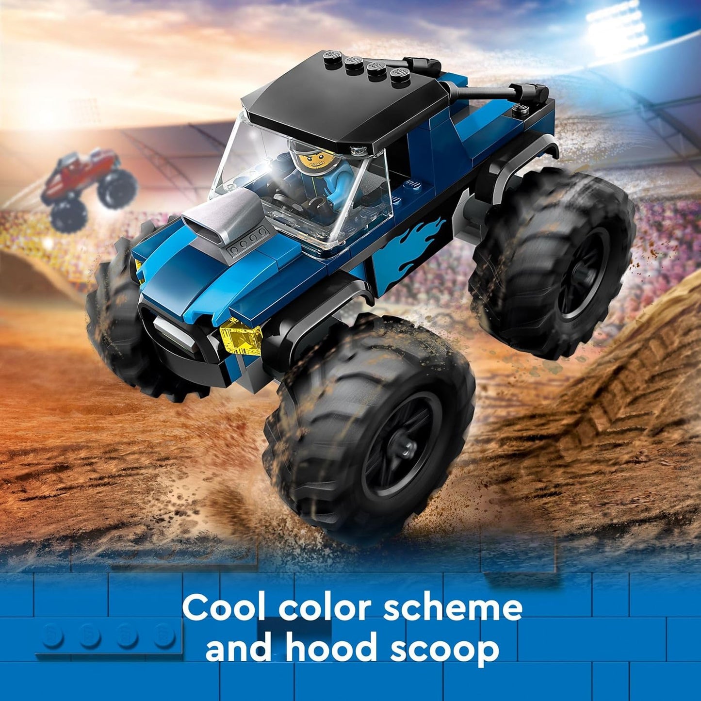 LEGO City Camión Monstruo Azul Fuera de Carretera Juego de Construcción con Minifigura de Conductor, Juguetes Imaginativos para Niños, Regalo Divertido para Niños y Niñas de 5 Años en Adelante, Mini