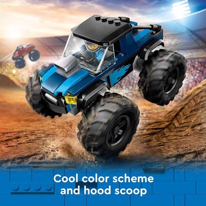 LEGO City Camión Monstruo Azul Fuera de Carretera Juego de Construcción con Minifigura de Conductor, Juguetes Imaginativos para Niños, Regalo Divertido para Niños y Niñas de 5 Años en Adelante, Mini
