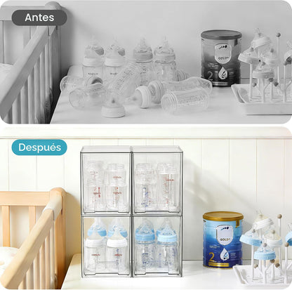 Vtopmart Cajones de almacenamiento apilables transparentes de 7.6 p...