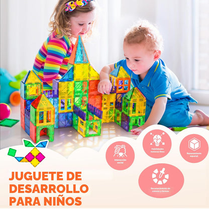 cossy Juego de 120 bloques de construcción magnéticos 3D con azulej...