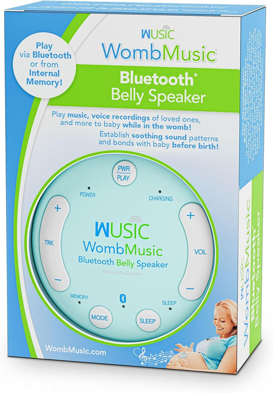 Wusic Audífonos inalámbricos seguros para el vientre – Auriculares Bluetooth para bebé con música materna para la unión, esenciales para el embarazo para madres primerizas, Bluetooth de un solo toque