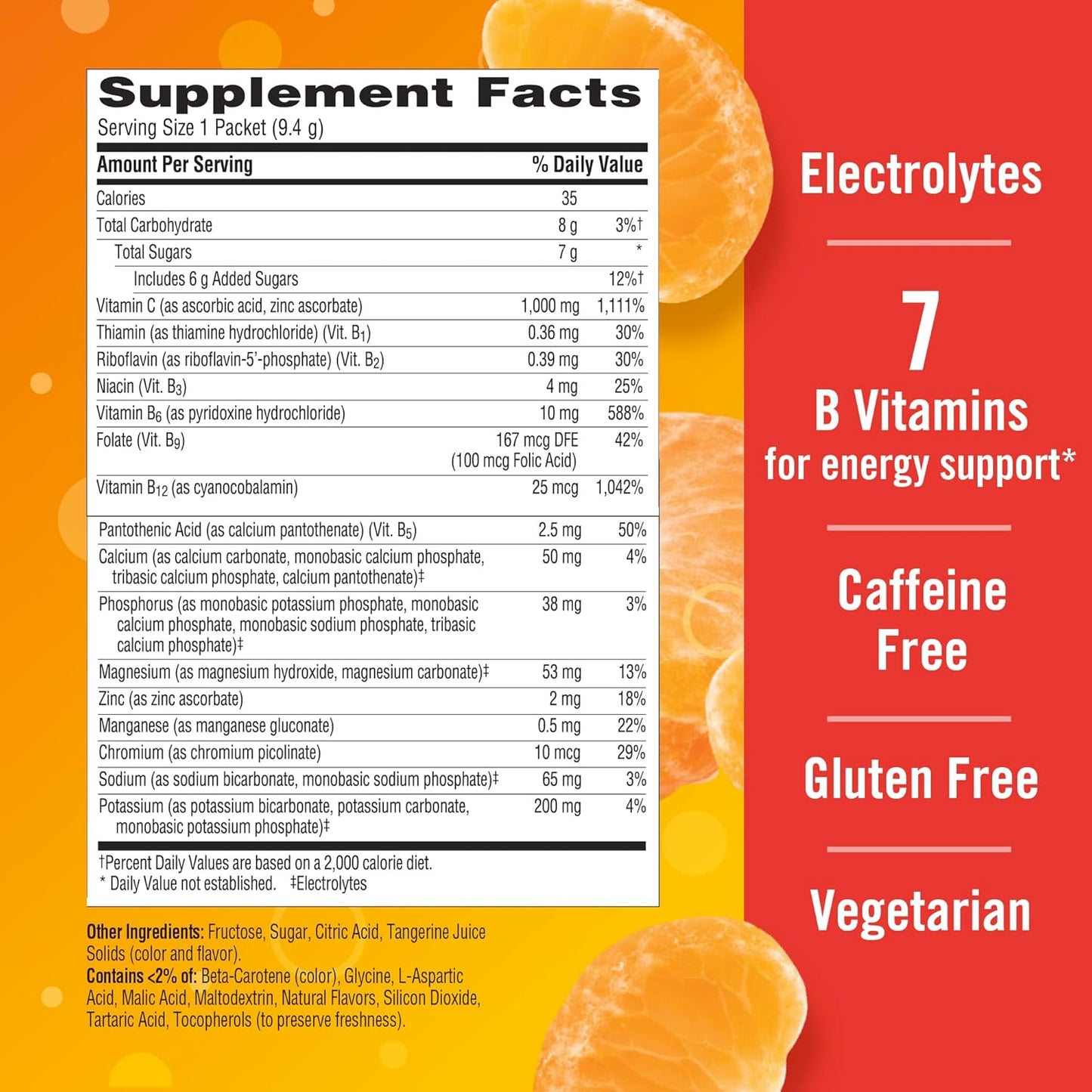 Emergen-C Polvo de apoyo inmunológico de 1000 mg de vitamina C mand...