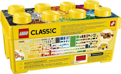 LEGO Classic Medium Creative Brick Box 10696 - Juego de bloques de construcción, con almacenamiento, incluye tren, automóvil y una figura de tigre, para personas de 4 a 99 años