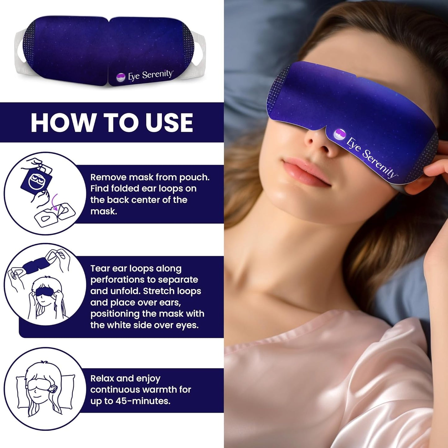Máscara de ojos de vapor de Lure Essentials con autocalentamiento,...