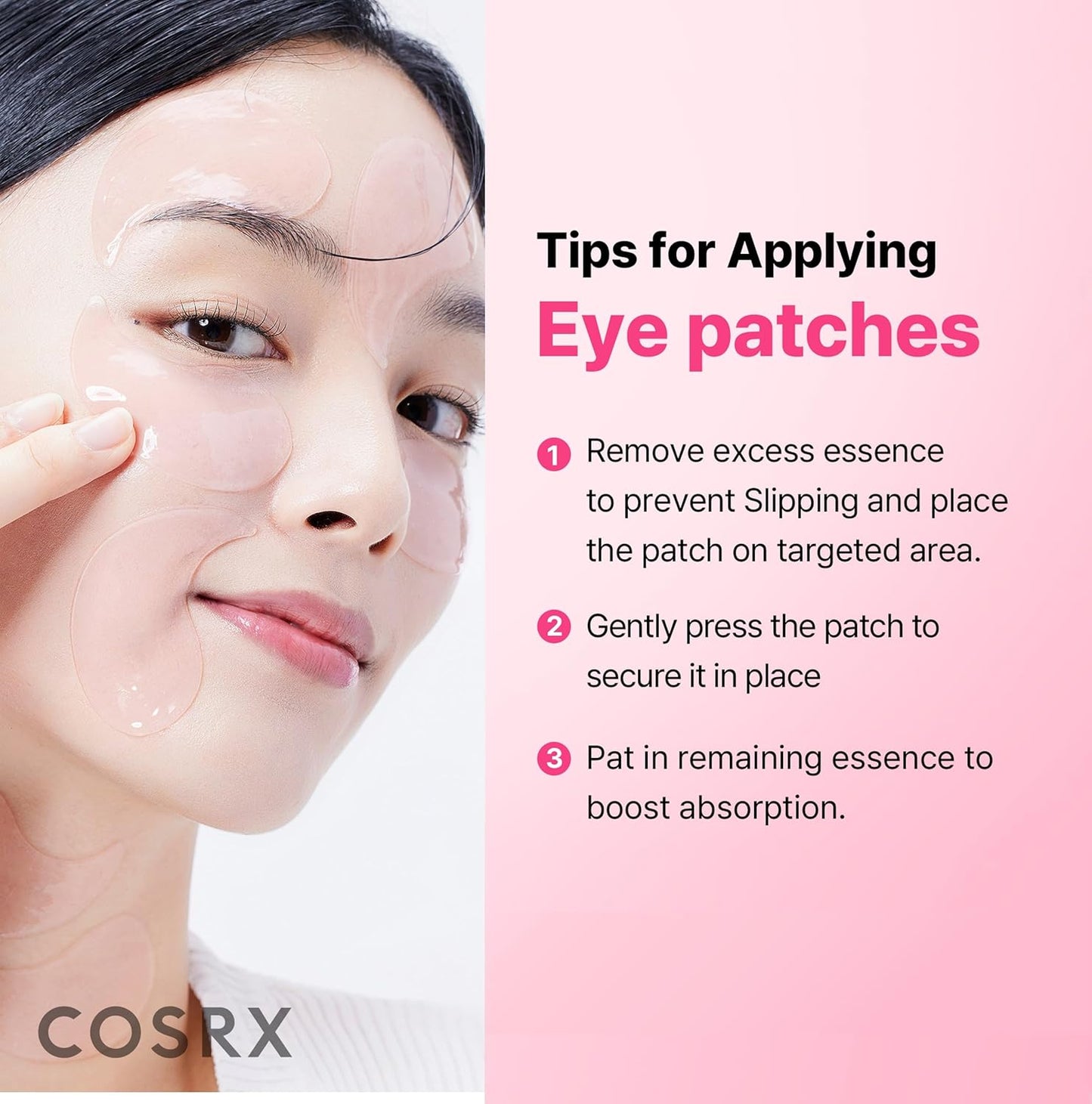 COSRX Pink Peptides - Parche de hidrogel de colágeno para ojos hinc...