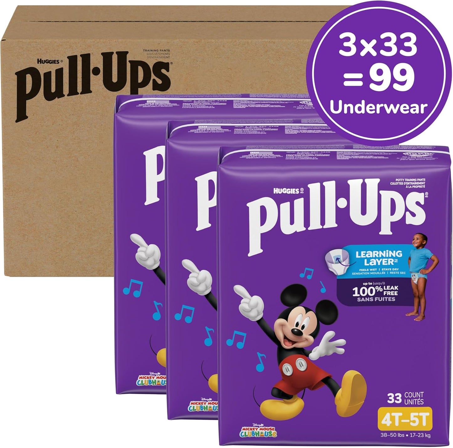 Pull-Ups Pantalones de entrenamiento para niños, talla 4T-5T (38-50...