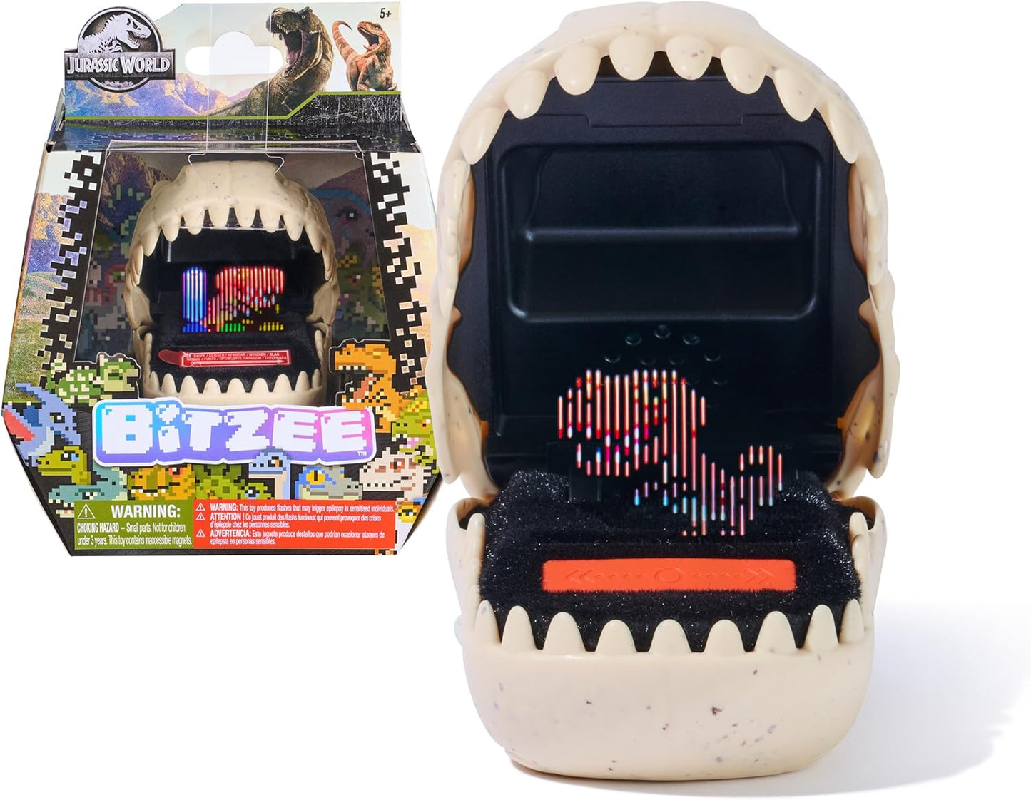 BITZEE, Jurassic World - Juguete interactivo de dinosaurio con 25 d...