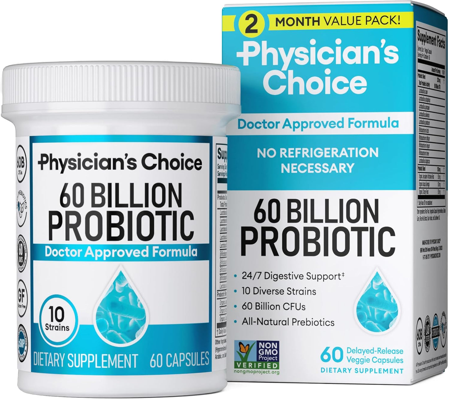 Physician's CHOICE Probióticos 60 mil millones de UFC \u2013 10...