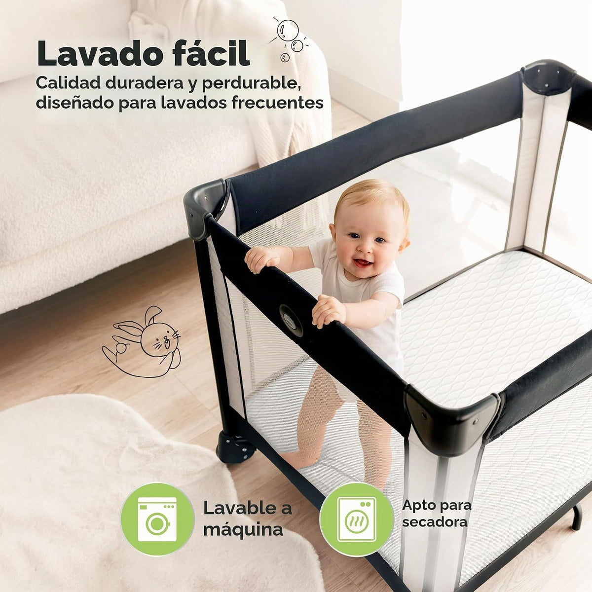 Paquete de 2 protectores de colchón impermeables para cuna de 38 x...