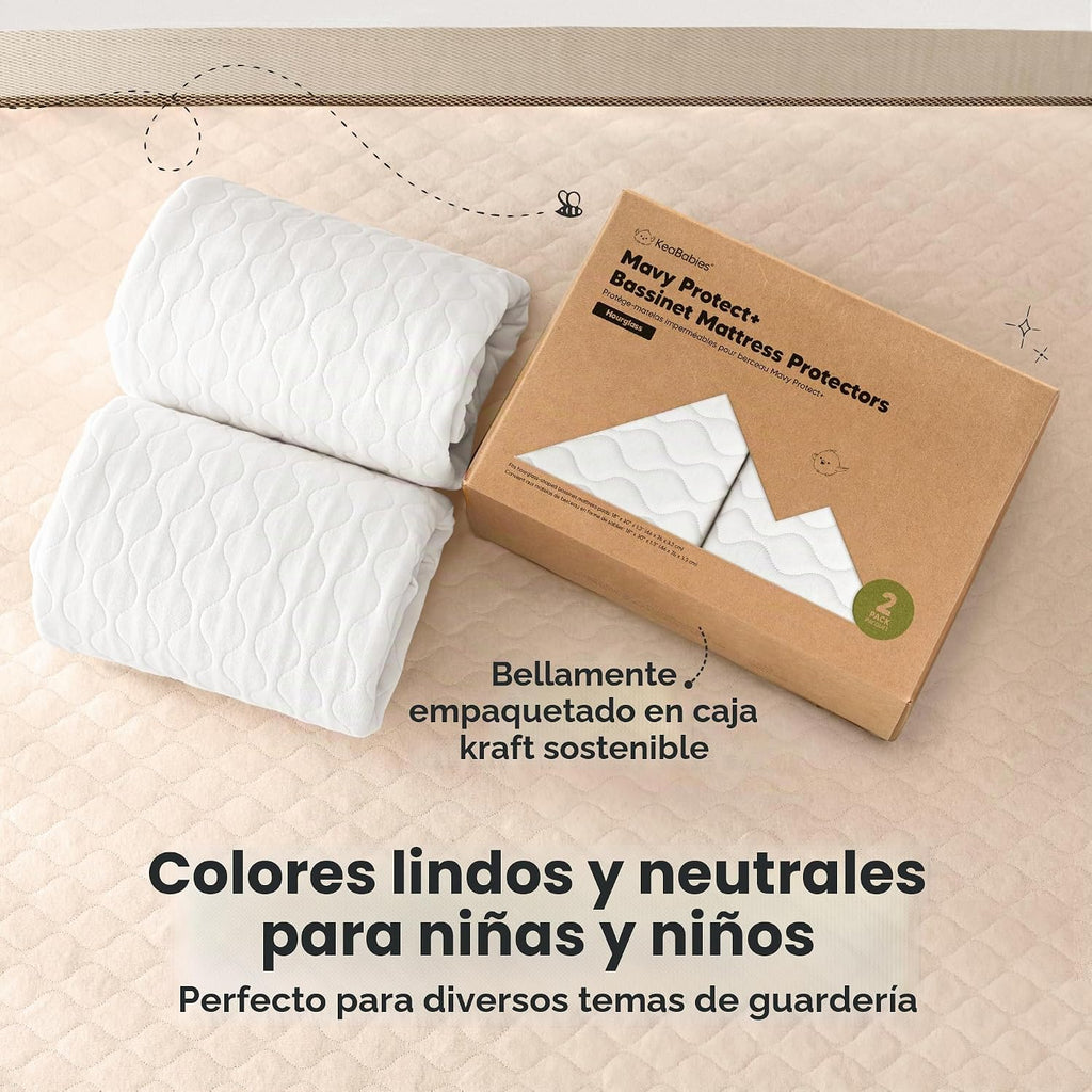 Paquete de 2 protectores de colchón impermeables para moisés 30x18...