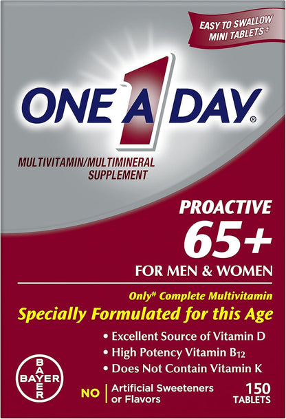 One A Day Proactive 65+, multivitamínico para hombres y mujeres, su...
