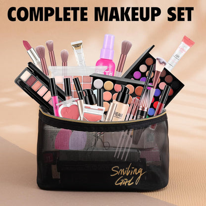 Kit completo de maquillaje para mujer, incluye base de sombra de ojos, paleta de sombra de ojos, brochas de maquillaje para adolescentes y niñas, juego de regalo de maquillaje todo en uno para mujeres