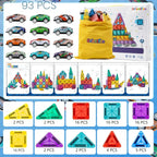 Juego de 93 miniazulejos magnéticos con 12 coches, bloques de const...