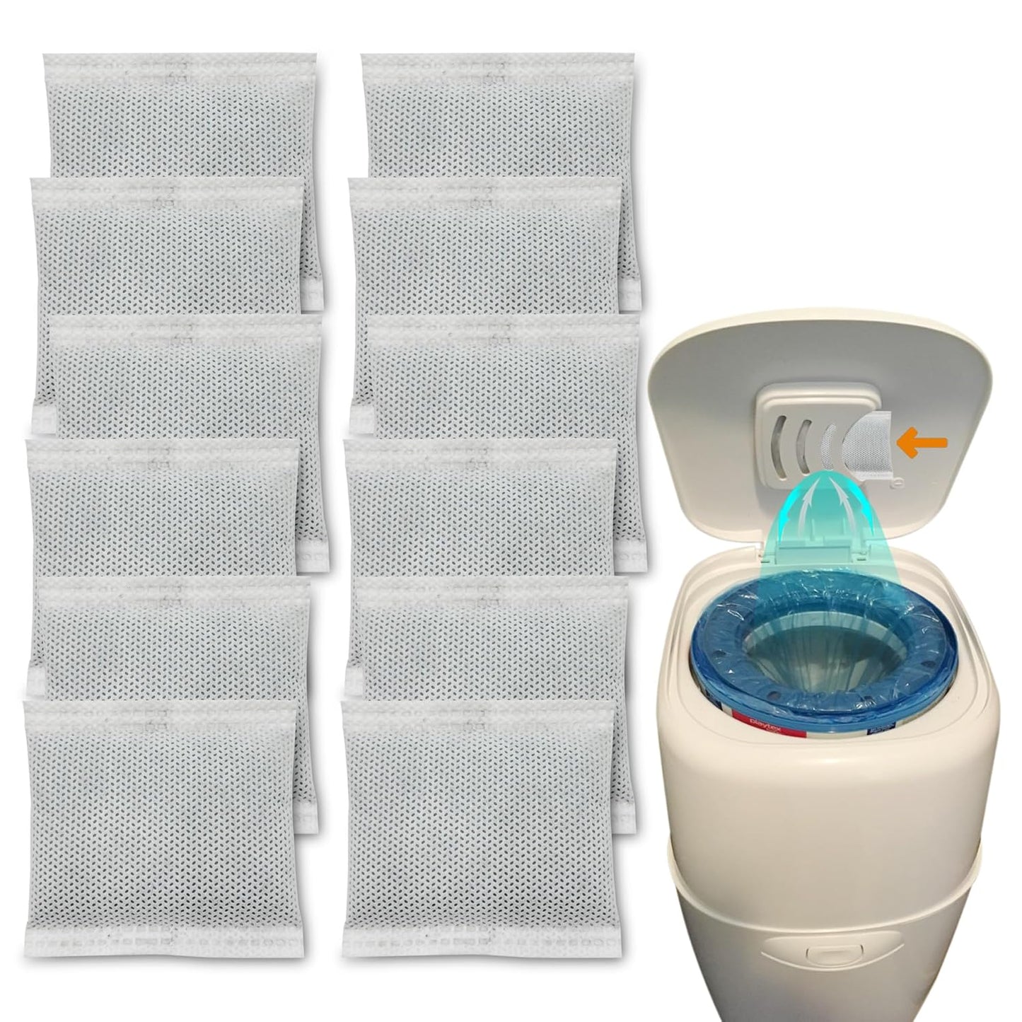 ShuRex Paquete de 12 filtros de carbono para pañales Playtex Diaper...