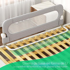 UPGOGO Riel plegable para cama para niños pequeños, gris, 59 pulgad...