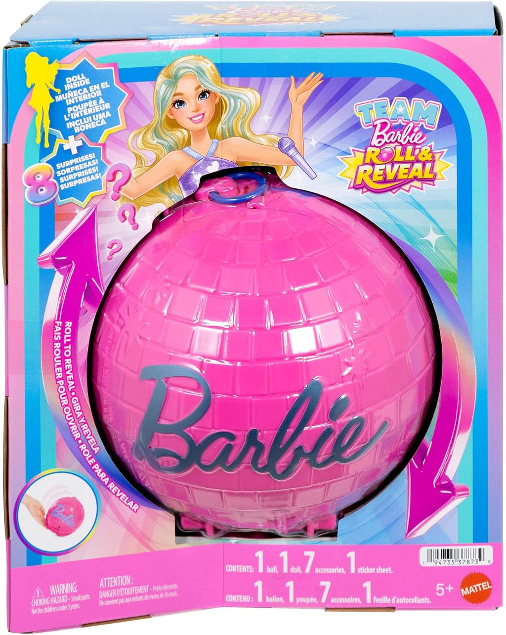 Barbie Muñeca y accesorios Team Roll and Reveal Pop Star | Muñeca r...