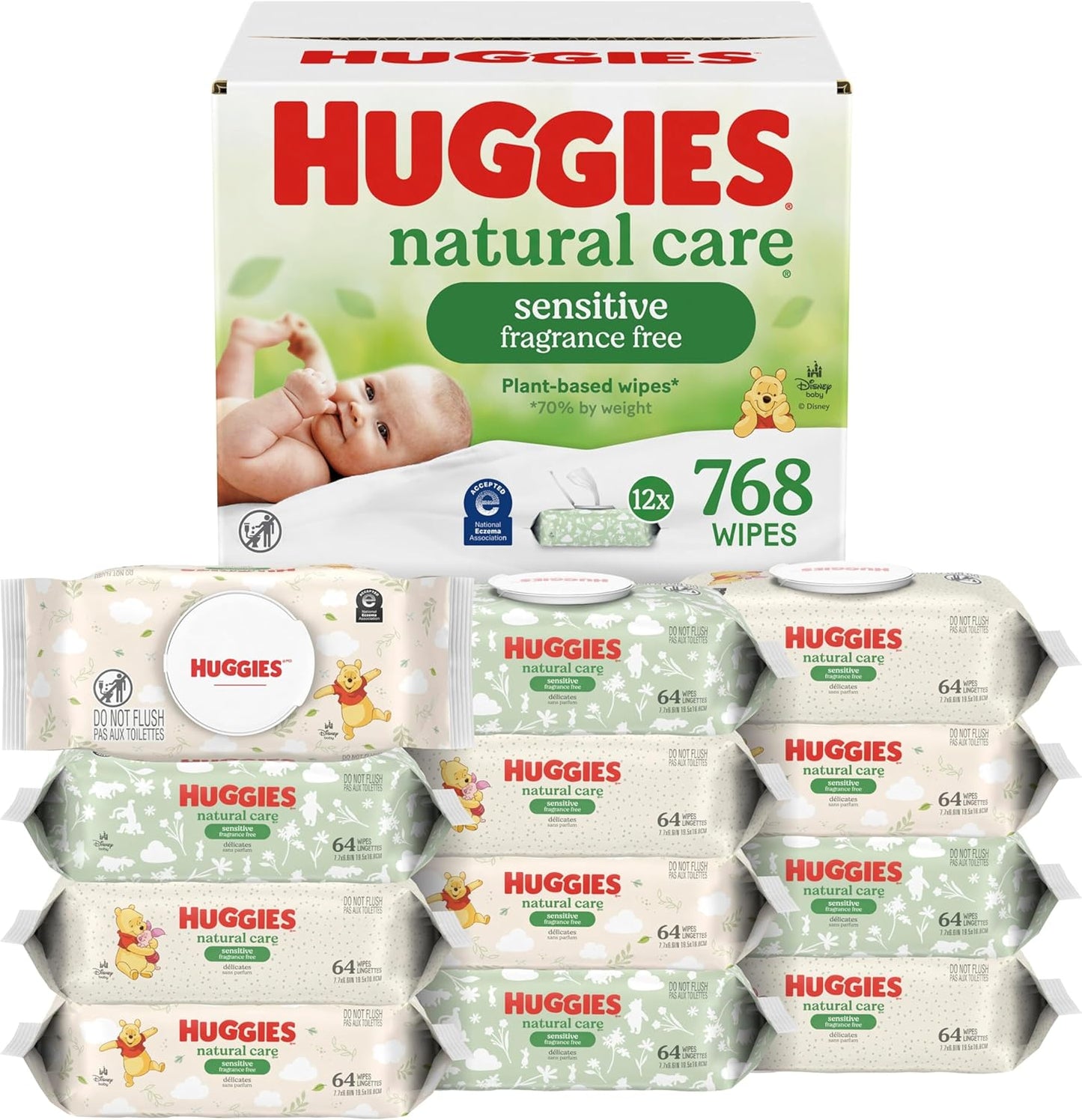 Huggies - Toallitas para bebés Natural Care Sensitive, sin perfume,...