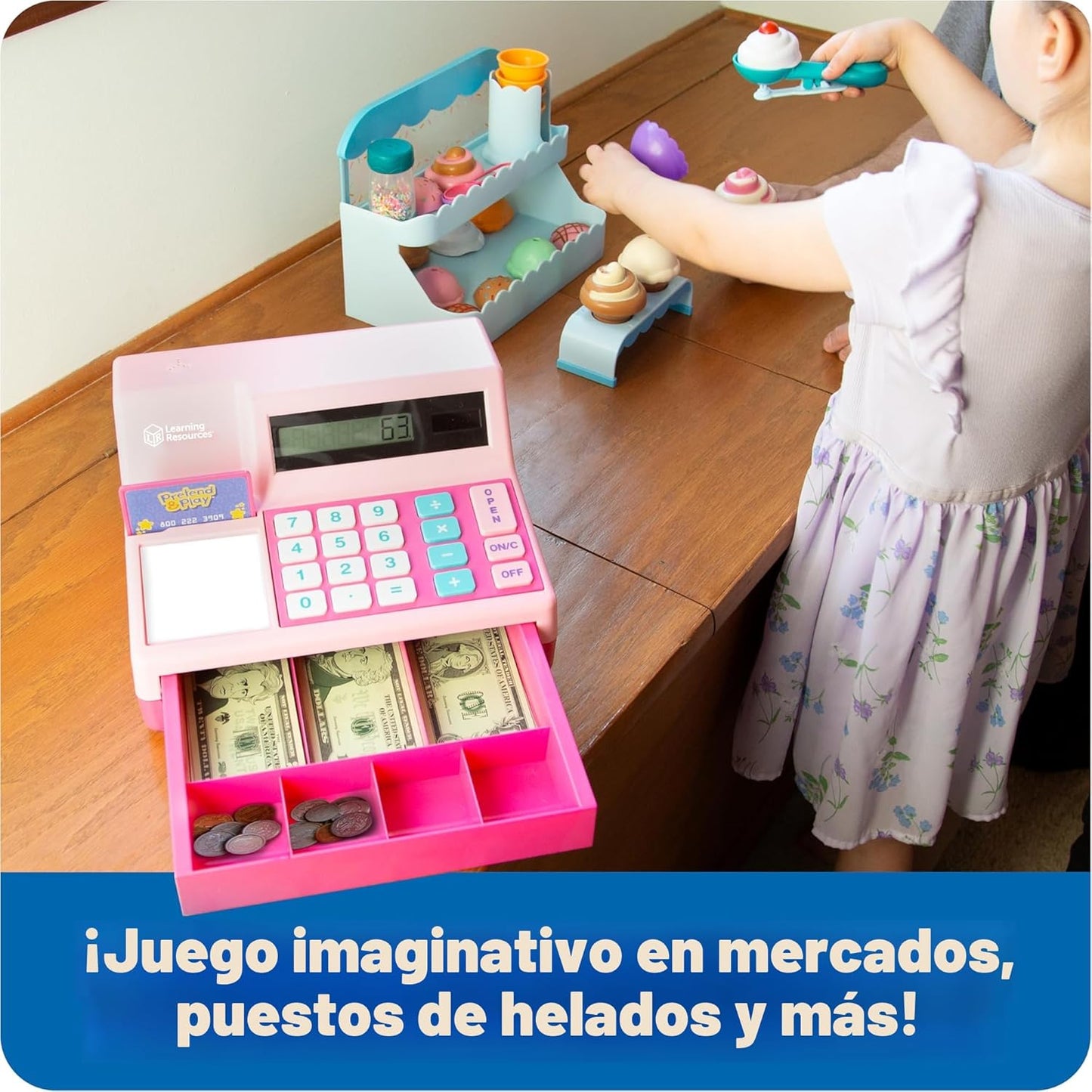 Learning Resources Estuche de juego surtido, caja registradora para...