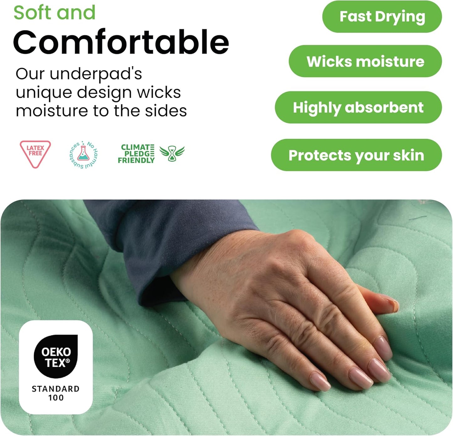 IMPROVIA Almohadillas lavables de 34 x 36 pulgadas (paquete de 4) \...