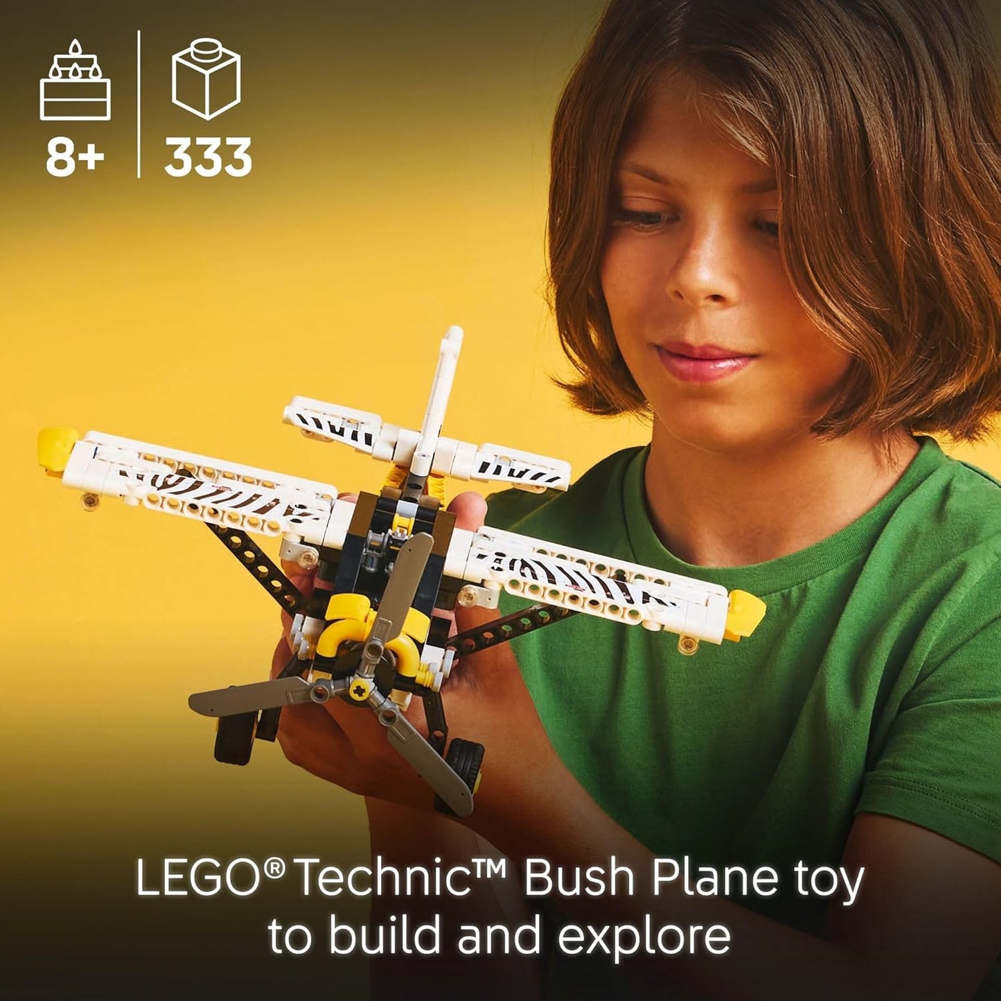 Avión de juguete LEGO Technic - Avión de juguete para construir para niños, niños y niñas, a partir de 8 años - Juego de avión modelo con hélice giratoria, motor de pistón de 4 cilindros y más - 42198