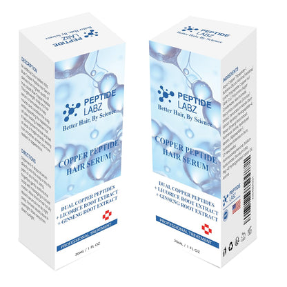 Suero capilar de péptido de cobre con tripéptido de cobre-1 - Tratamiento de cuero cabelludo de doble péptido más extracto de raíz de regaliz