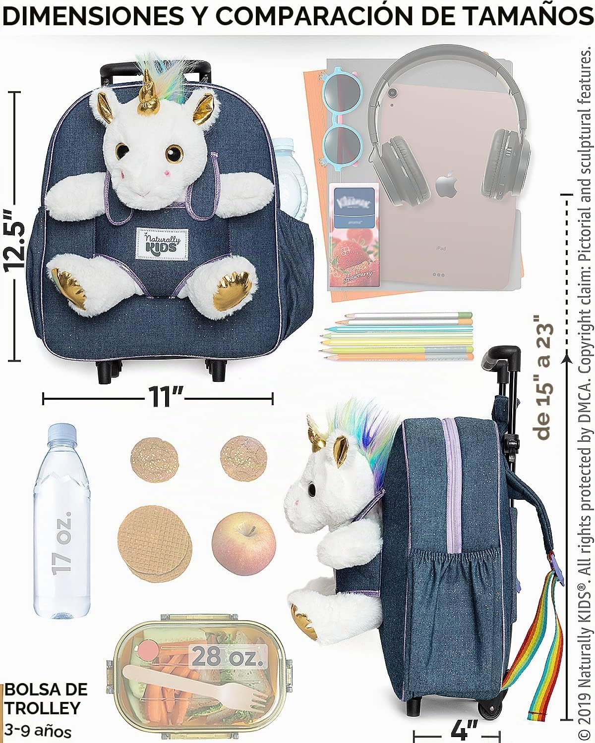 Naturally KIDS Maleta para niños pequeños con. Juguete de peluche d...