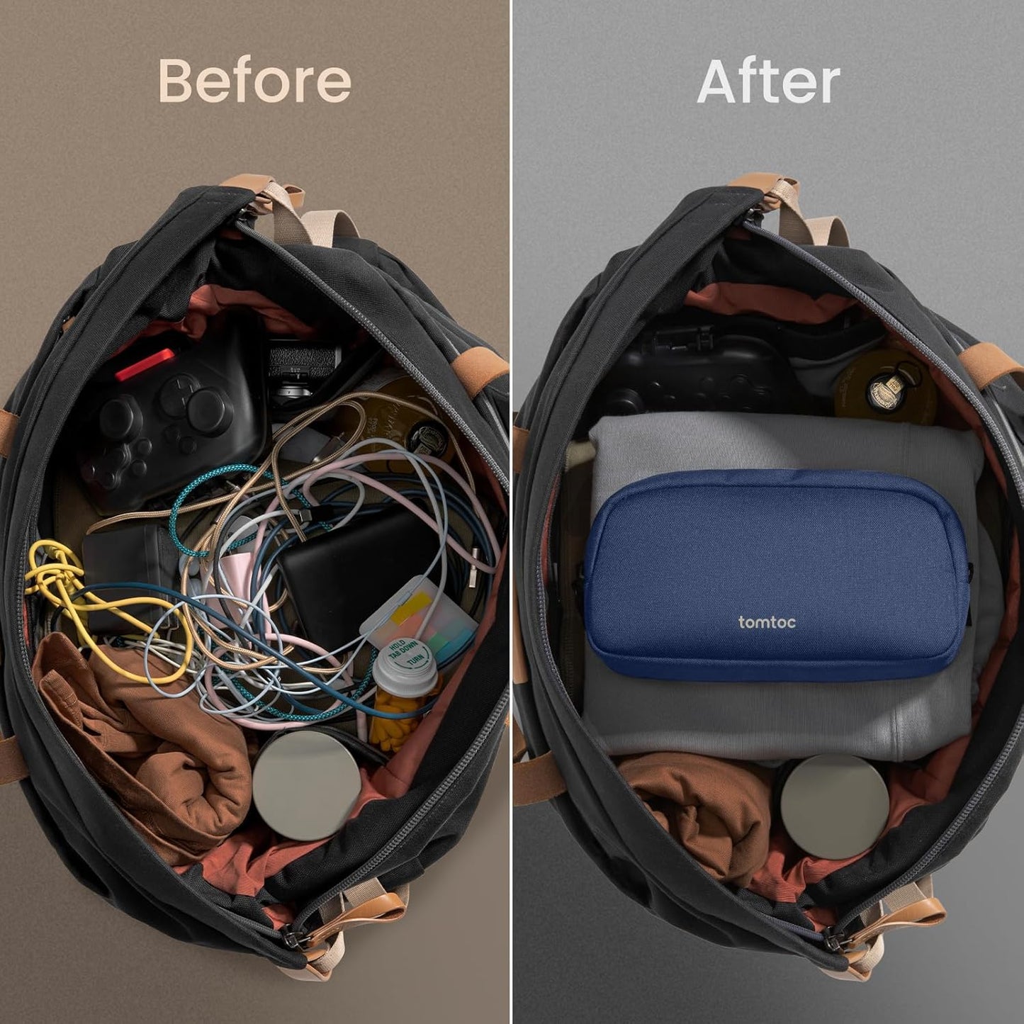 tomtoc Estuche organizador de accesorios de viaje para electrónicos...
