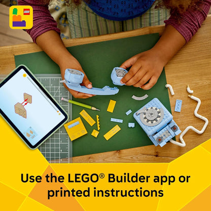 LEGO Creator 31174 - Teléfono retro 3 en 1 para niños, decoración del hogar para dormitorio o habitación de los niños, juguete de construcción y juego de aprendizaje para niñas y niños, a partir de 8
