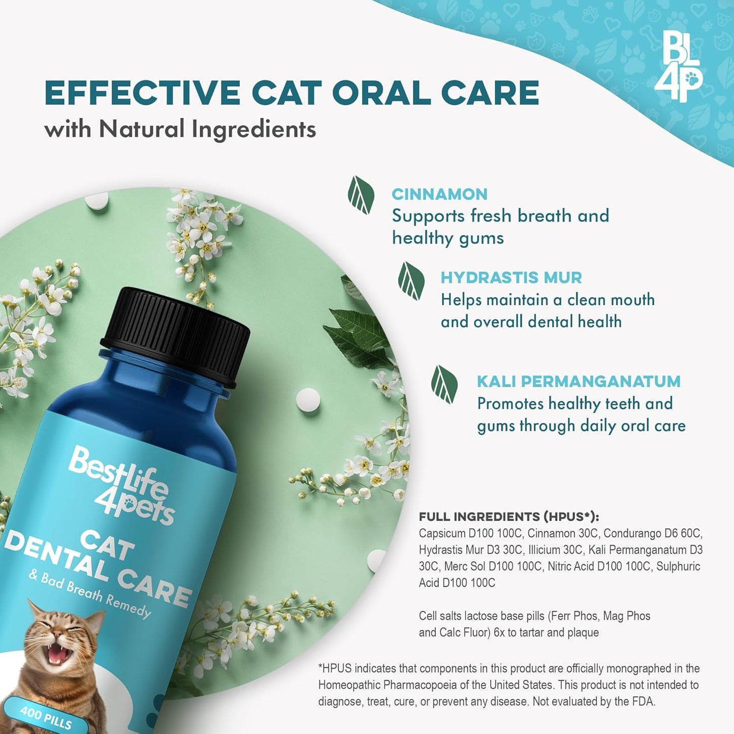 Remedio para el mal aliento y la salud oral de los gatos, cuidado d...
