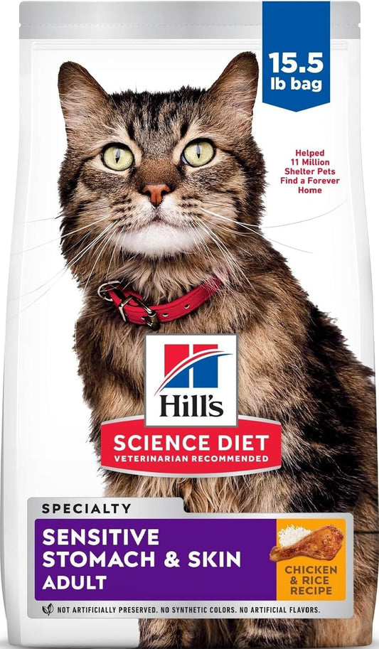 Comida seca para gatos con piel y estómago sensible, de Hill's...