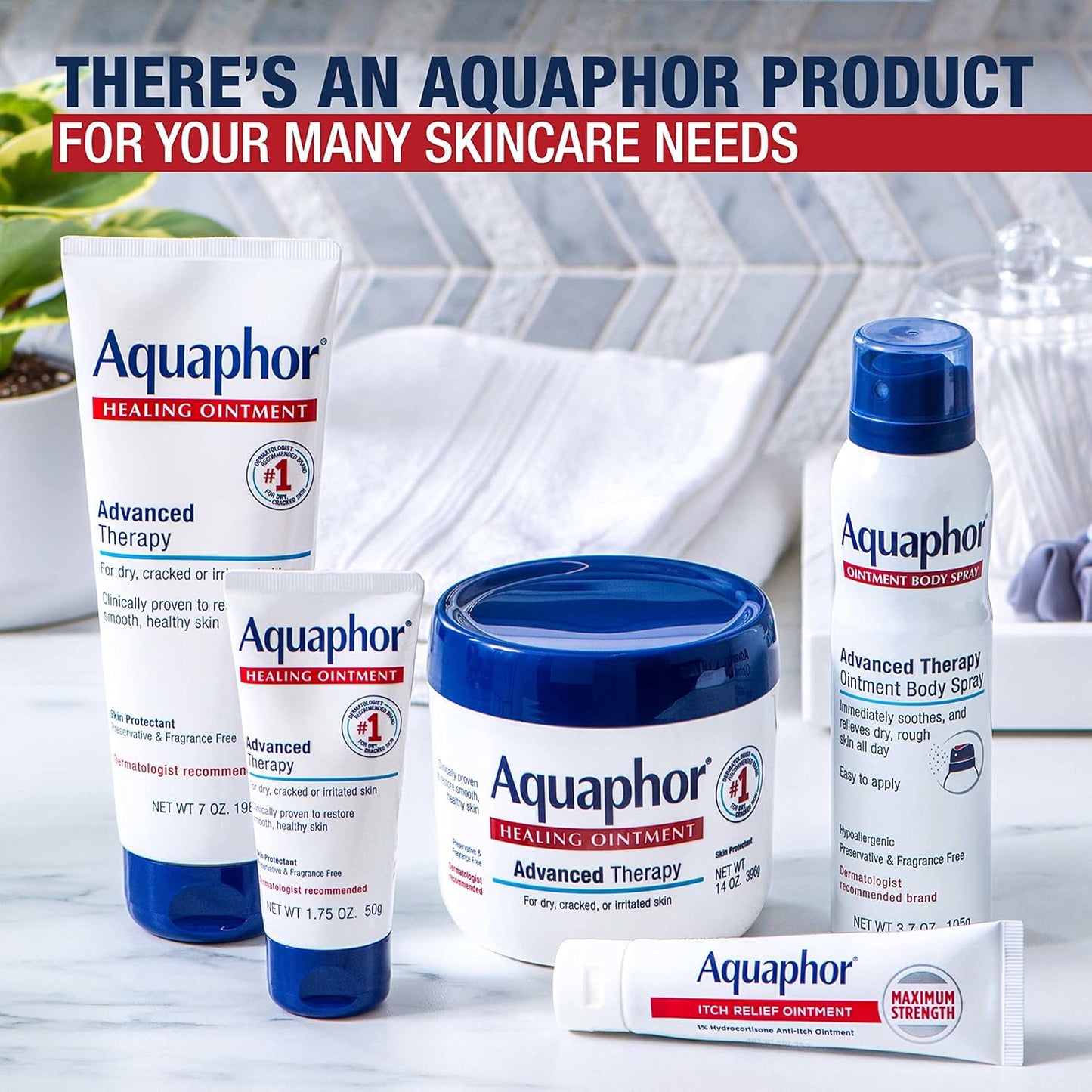 Aquaphor Ungüento Curativo de Terapia Avanzada, Protector de la Piel, Hidratante para Piel Seca, Tubo de 7 Onzas