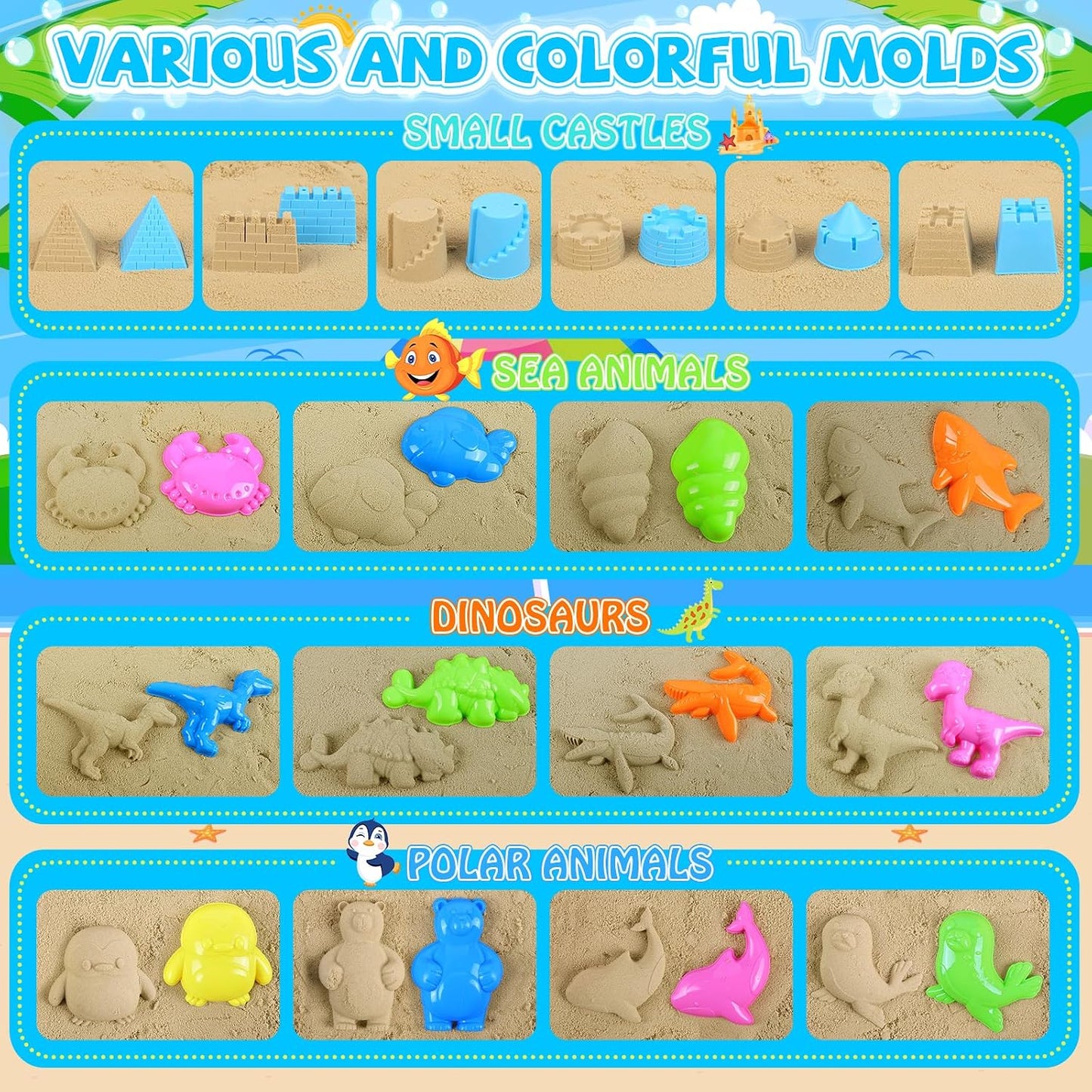 FHOZGECY Juguetes de playa, juguetes de arena para niños y niñas co...