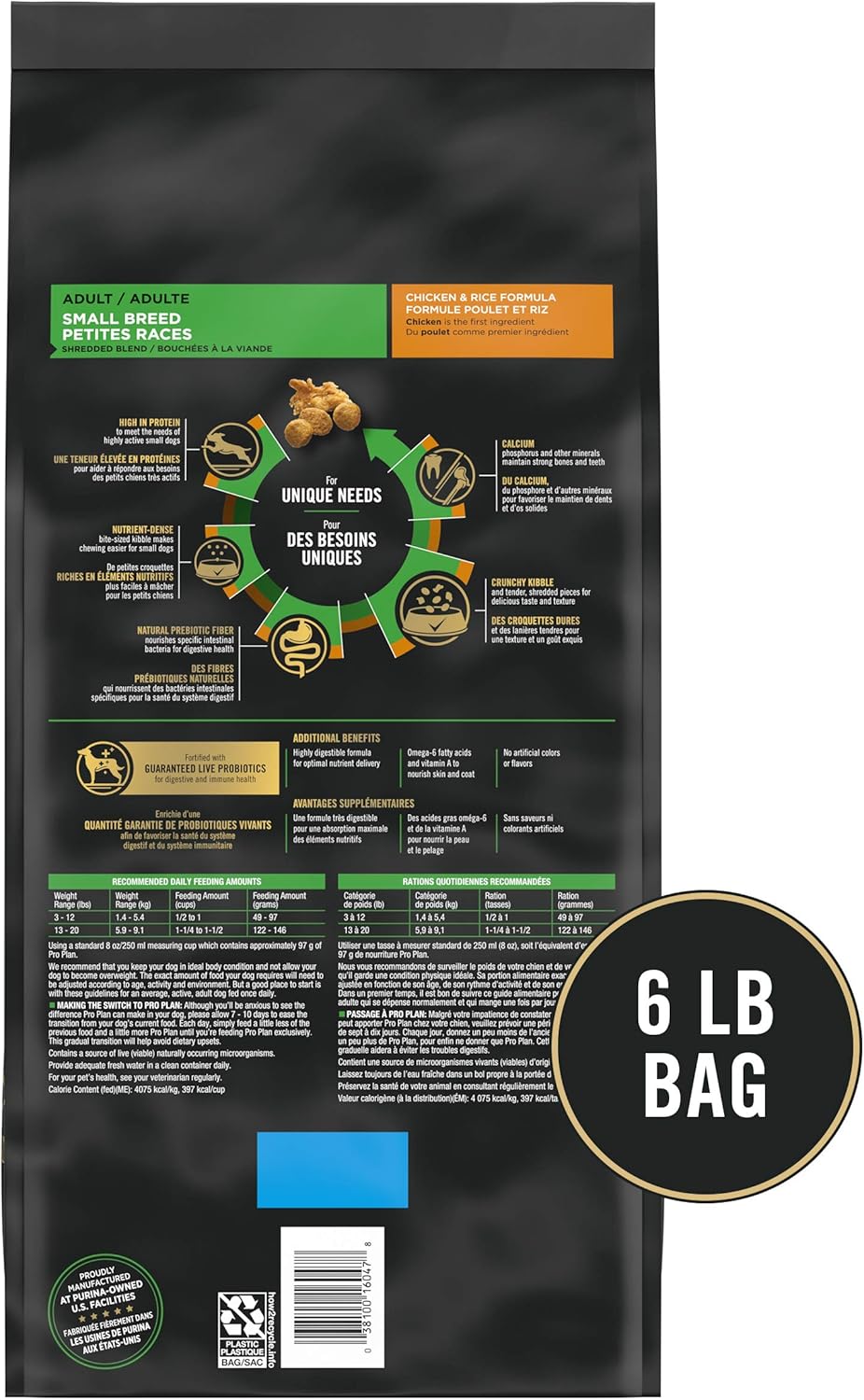 Purina Pro Plan Con probióticos, alimentos para perros secos de raz...