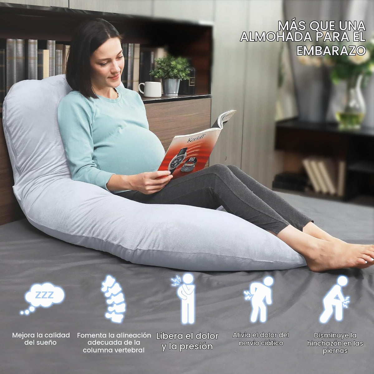 MOON PARK - Almohadas de embarazo y maternidad de cuerpo completo p...