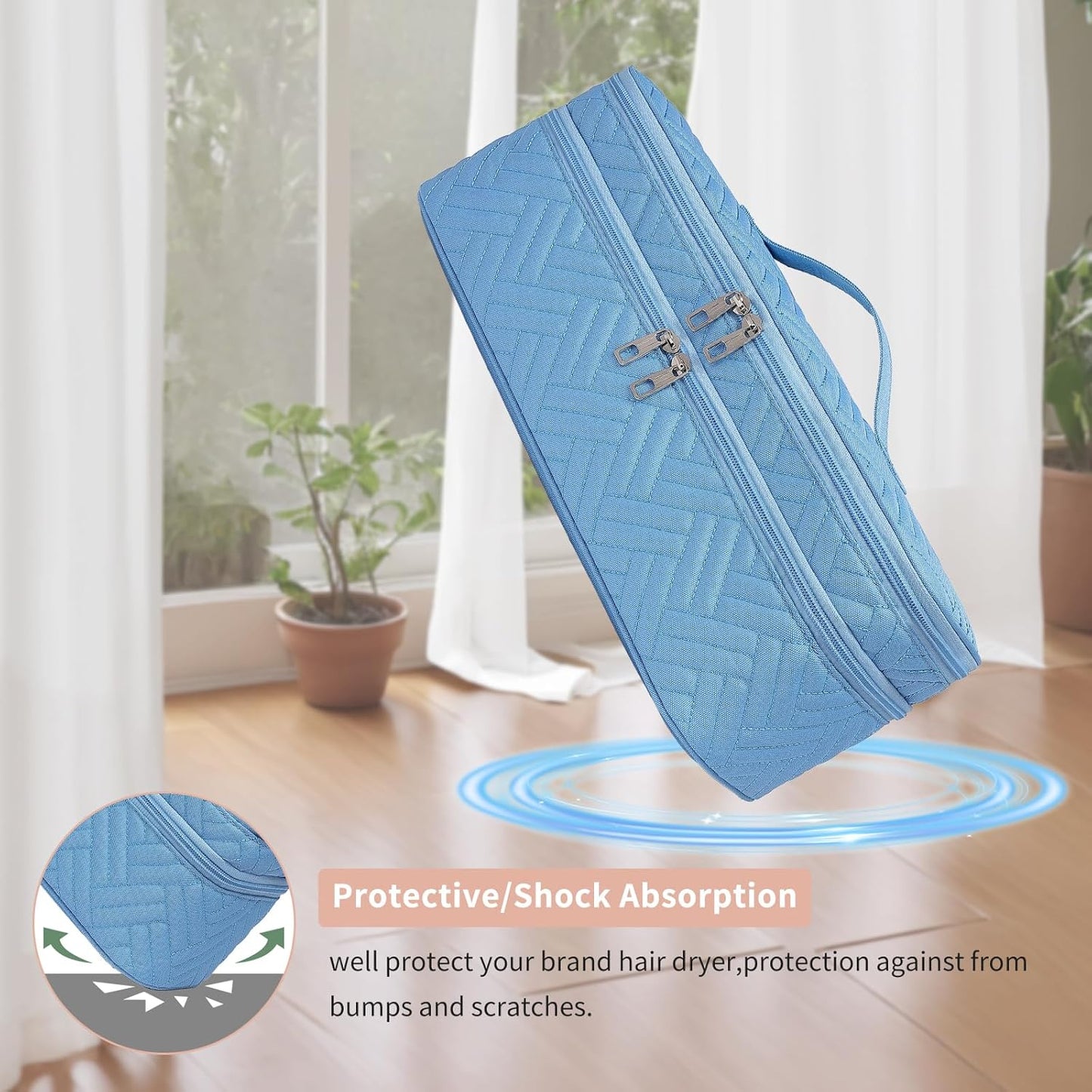 ARLMEGOR Funda de transporte de doble capa para secador de pelo Rev...