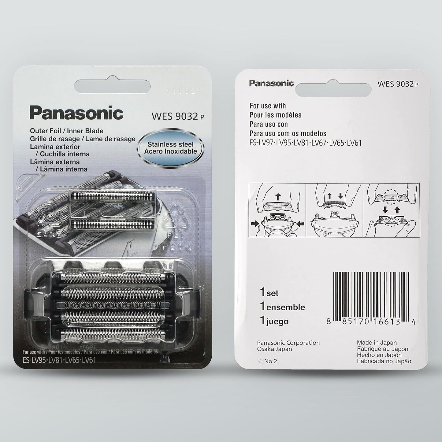 Juego de repuesto de cuchillas Panasonic WES9032P interiores y exte...