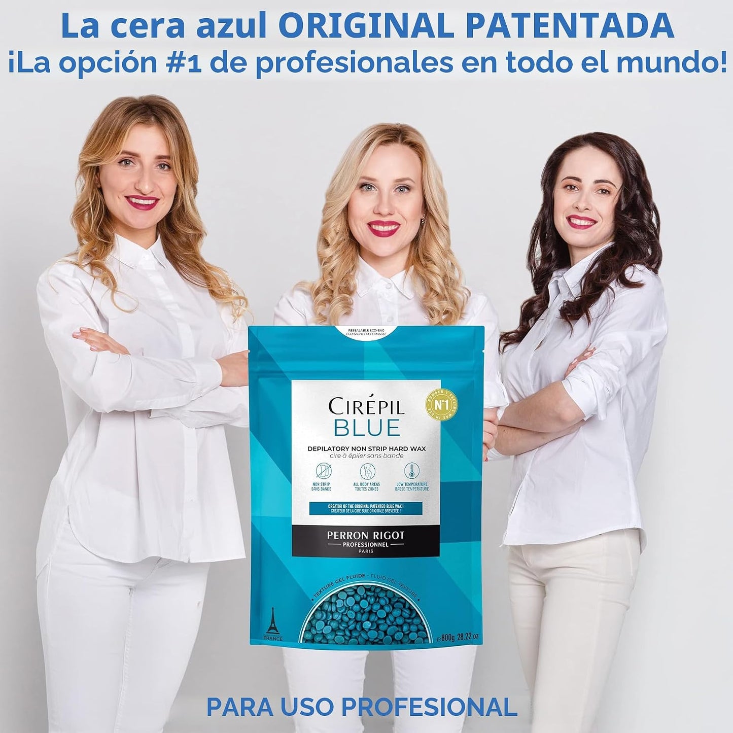Cirepil - Azul - Bolsa de 28.22 oz \/ 800g de Perlas de Cera Dura -...