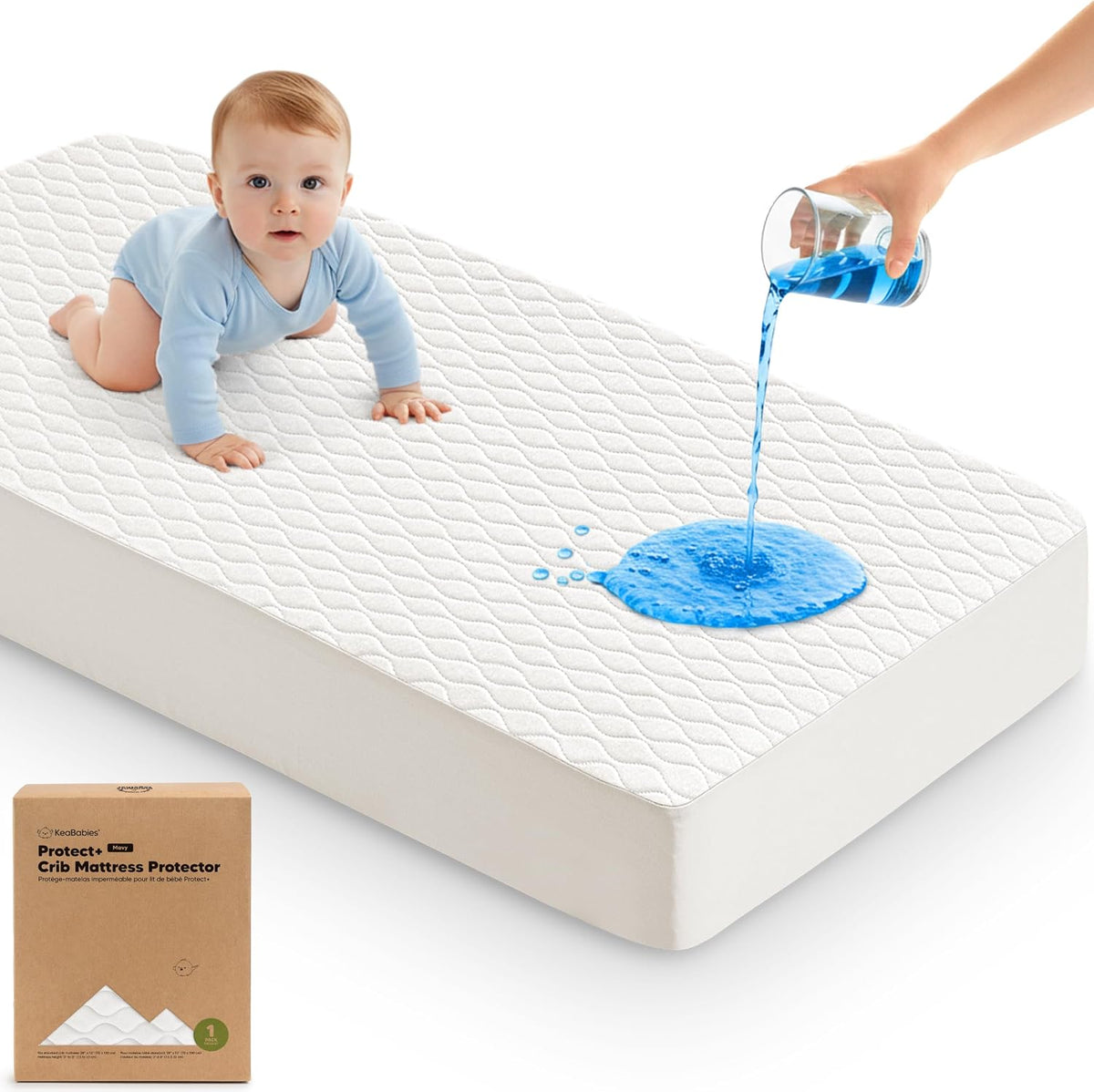 Paquete de 1 funda protectora impermeable para colchón de cuna ajus...