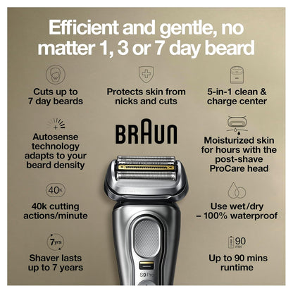 Braun Series 9 Pro 9487cc Afeitadora eléctrica para hombre, para us...