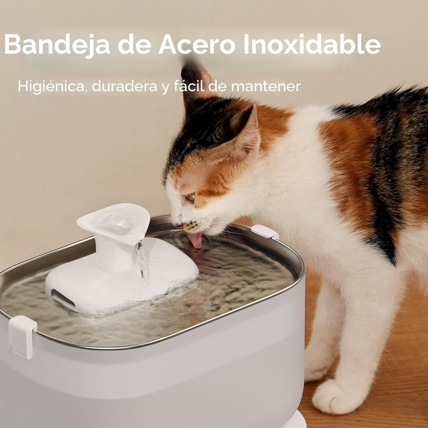PETLIBRO Fuente de agua para gatos, bandeja de acero inoxidable, fu...
