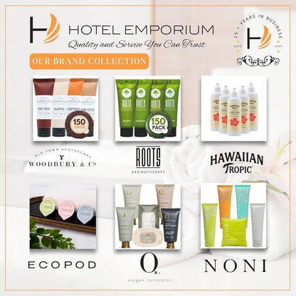 WOODBURY & CO - Suministros de champú y acondicionador de hotel para invitados, artículos esenciales de Airbnb para anfitriones, juegos de mini champú y acondicionador, artículos de tocador de tamaño
