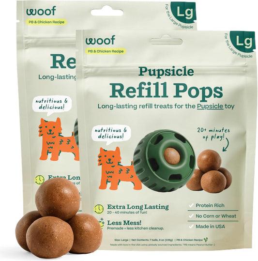 WOOF Papitas heladas recargables para perros, deliciosas golosinas...