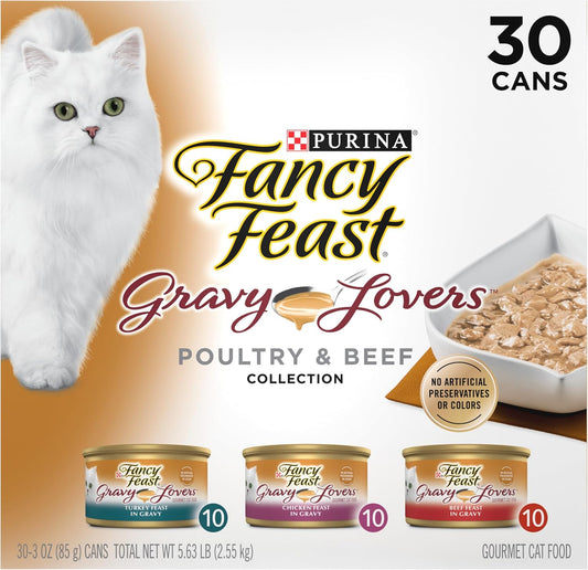 Purina Fancy Feast Gravy Lovers - Paquete variado de alimentos húme...