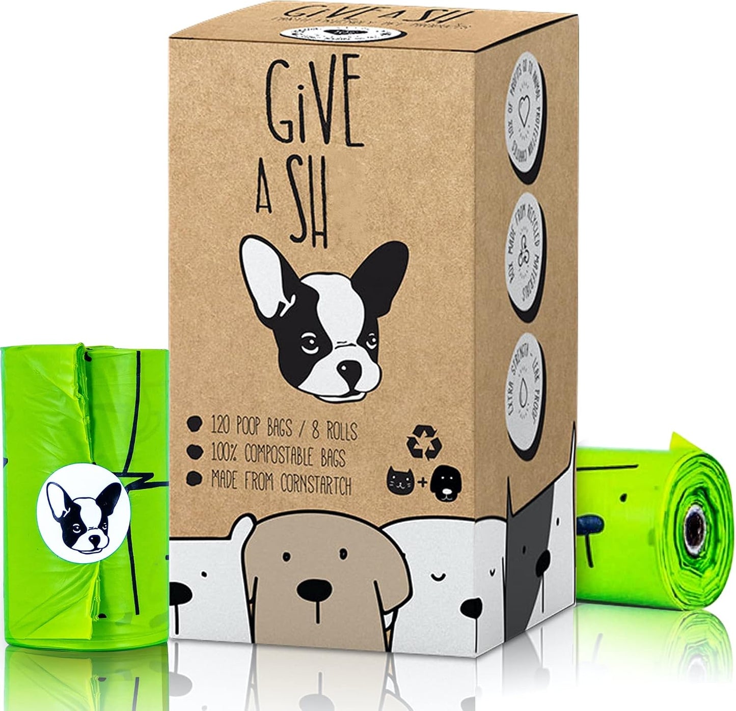 Bolsas compostables para excremento de perro certificadas al 100% p...