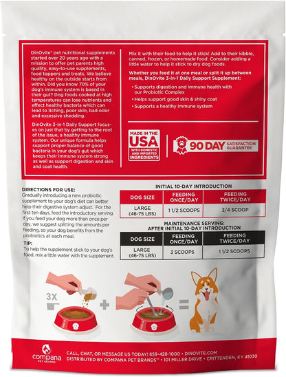 Dinovite Suplemento probiótico para perros, Omega 3, alivio de punt...
