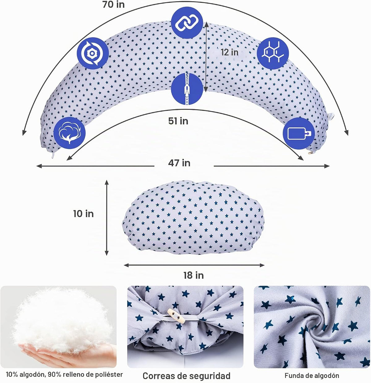Almohada de Lactancia de Chilling Home para Amamantar, Almohada de...