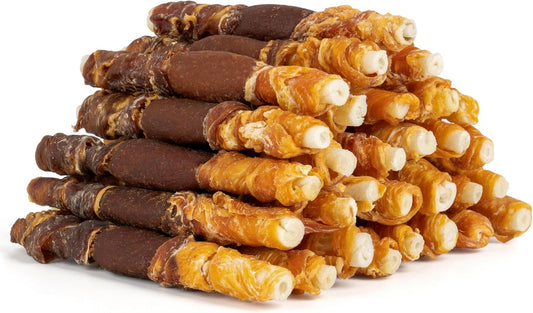 MON2SUN Golosinas para perros, bocadillos de cuero crudo de triple...