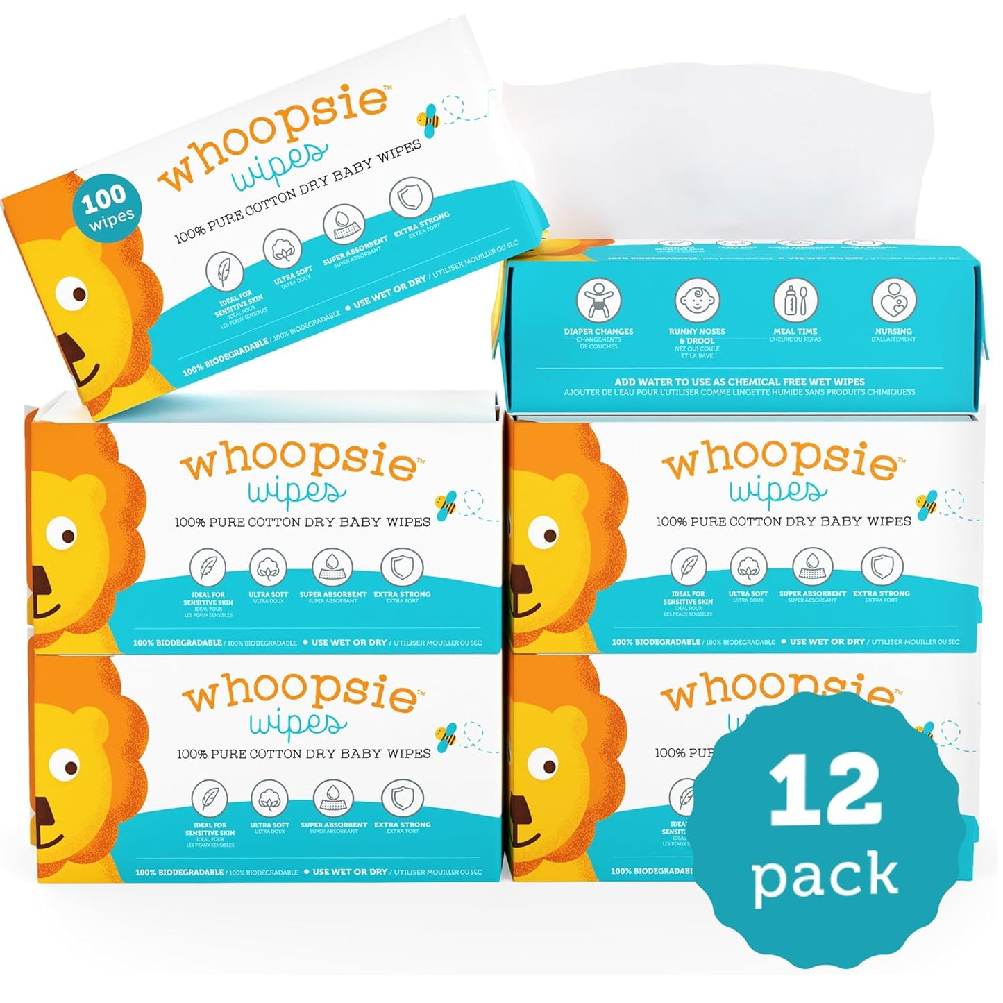 Whoopsie Wipes \u2013 Las Toallitas Secas Originales 100% Algodón P...